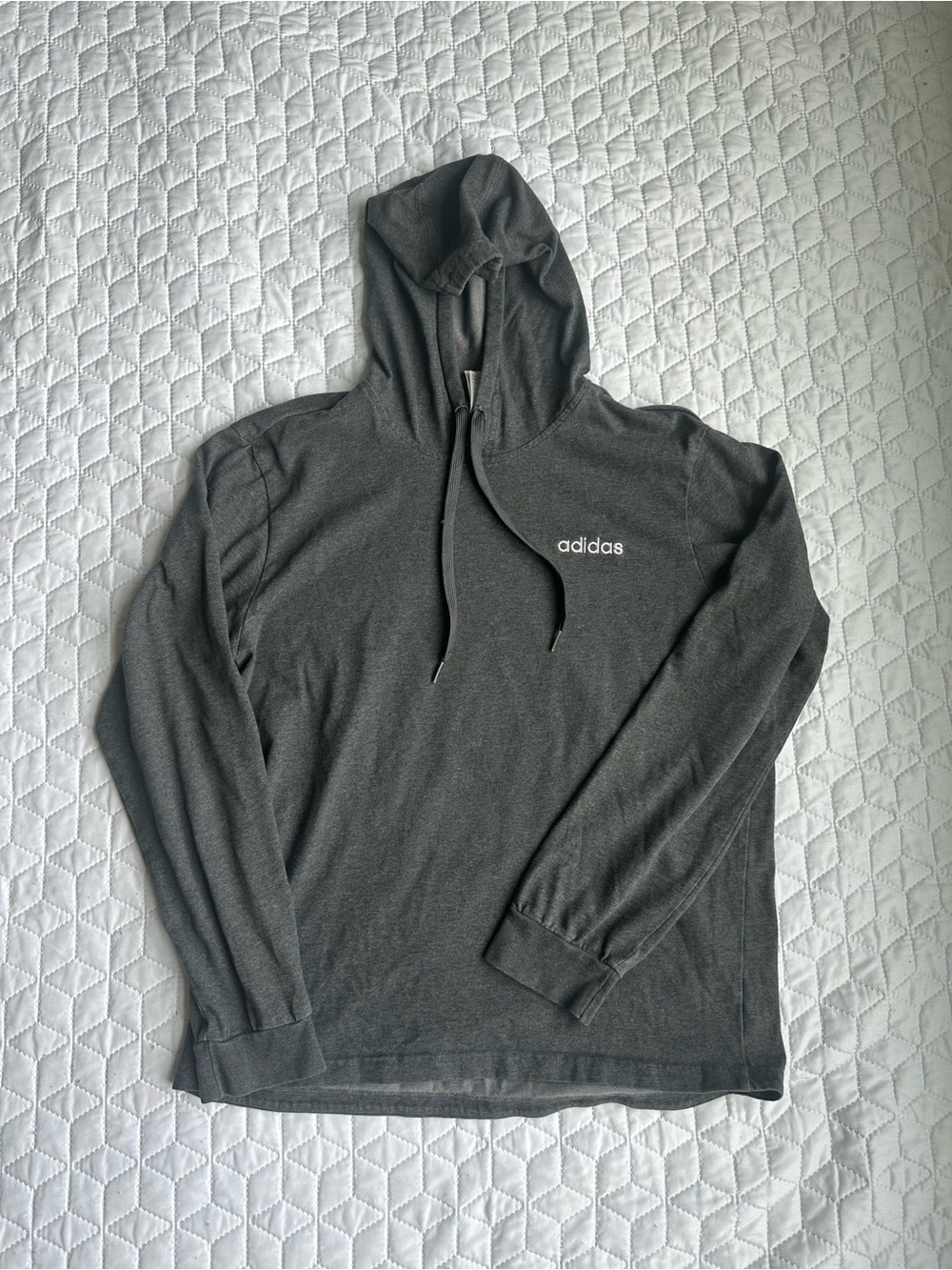 adidas Dark Gray Pullover Hoodie with Logo